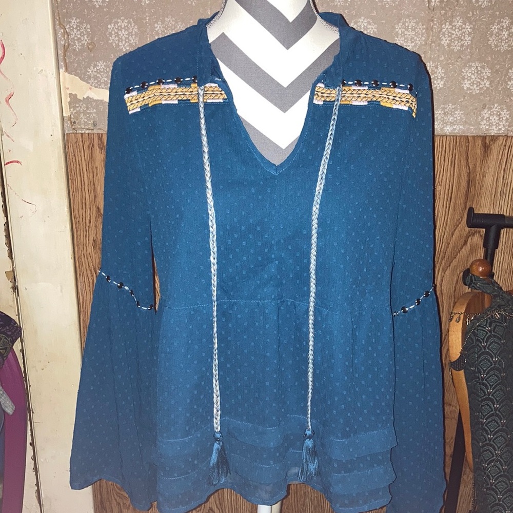 Francesca’s Dark Teal Blouse NWT Large